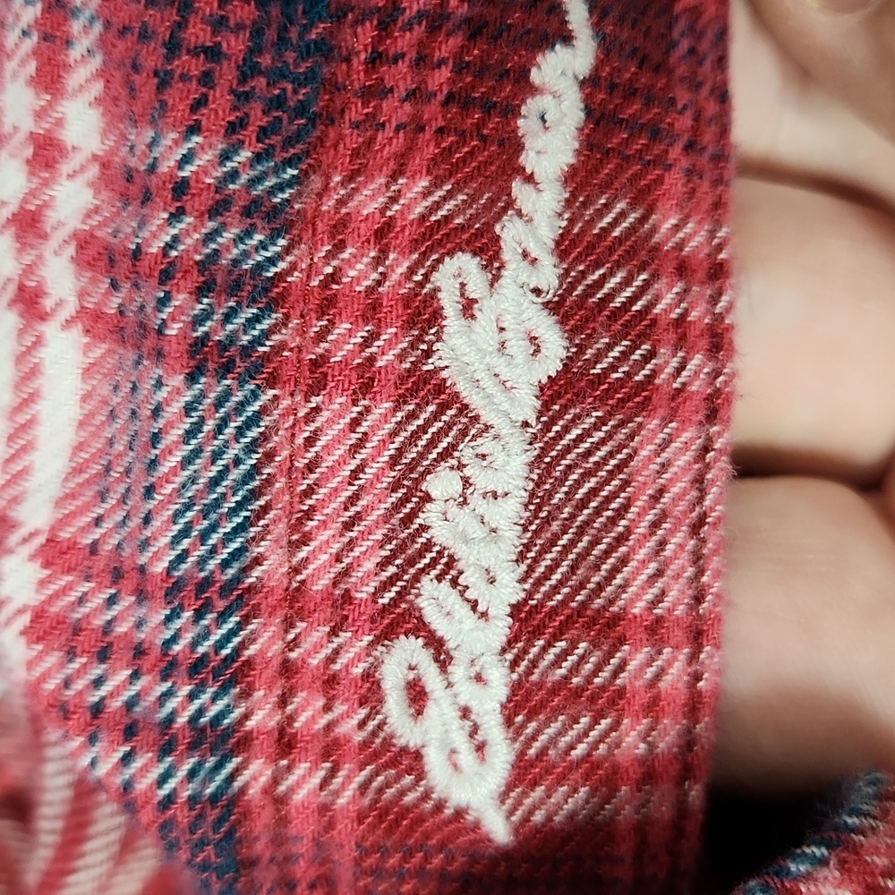 Eddie Bauer Flannel Shirt Red White Blue Plaid M - Picture 9 of 9